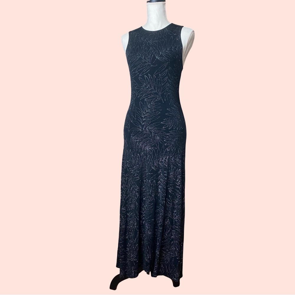 Vintage 90s Black Slinky Shimmer Dress